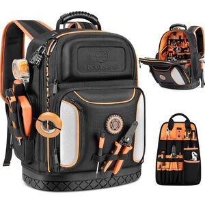 Black and Orange Technician Tool Backpack